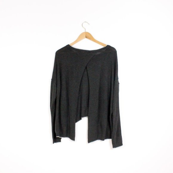 Retrod Tops - *Retrod Open Back Grey Long Sleeve